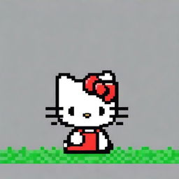 Create a pixel art image of Hello Kitty