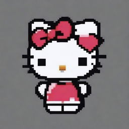 Create a pixel art image of Hello Kitty