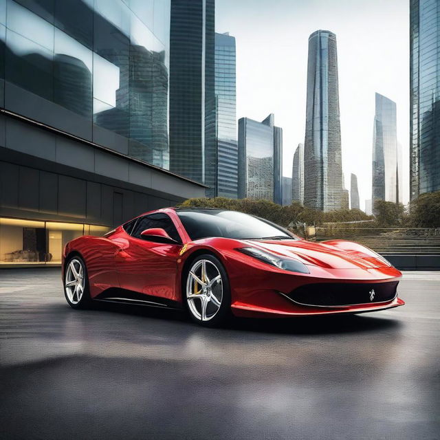 A high-resolution image of a luxury Ferrari car