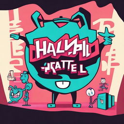 Create a YouTube thumbnail for a video titled 'Resumen de Hazbin Hotel Capitulo 4'