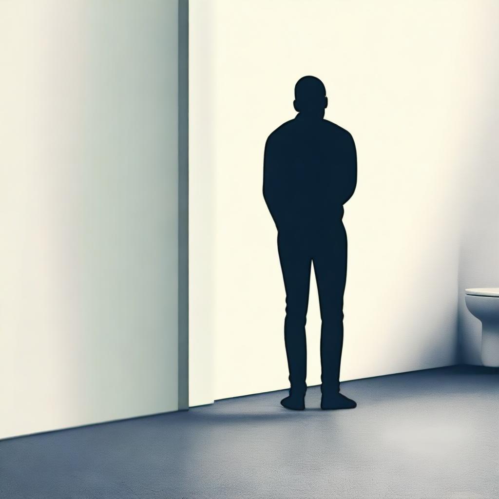 An image depicting a person in the act of urinating