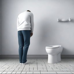 An image depicting a person in the act of urinating