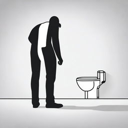 An image depicting a person in the act of urinating