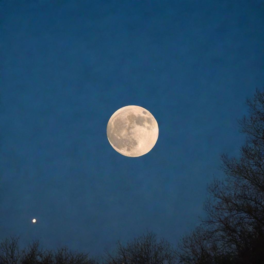 An enchanting night sky full of stars with a brilliant full moon