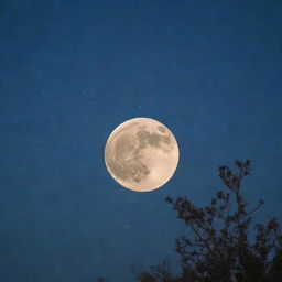 An enchanting night sky full of stars with a brilliant full moon