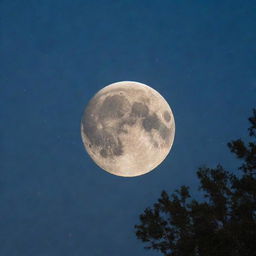 An enchanting night sky full of stars with a brilliant full moon