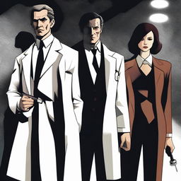 A dramatic scene featuring a doctor and a mafia couple