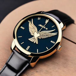 Create a wristwatch featuring the brand name 'AGUILA' and three small stars in the middle of the watch face