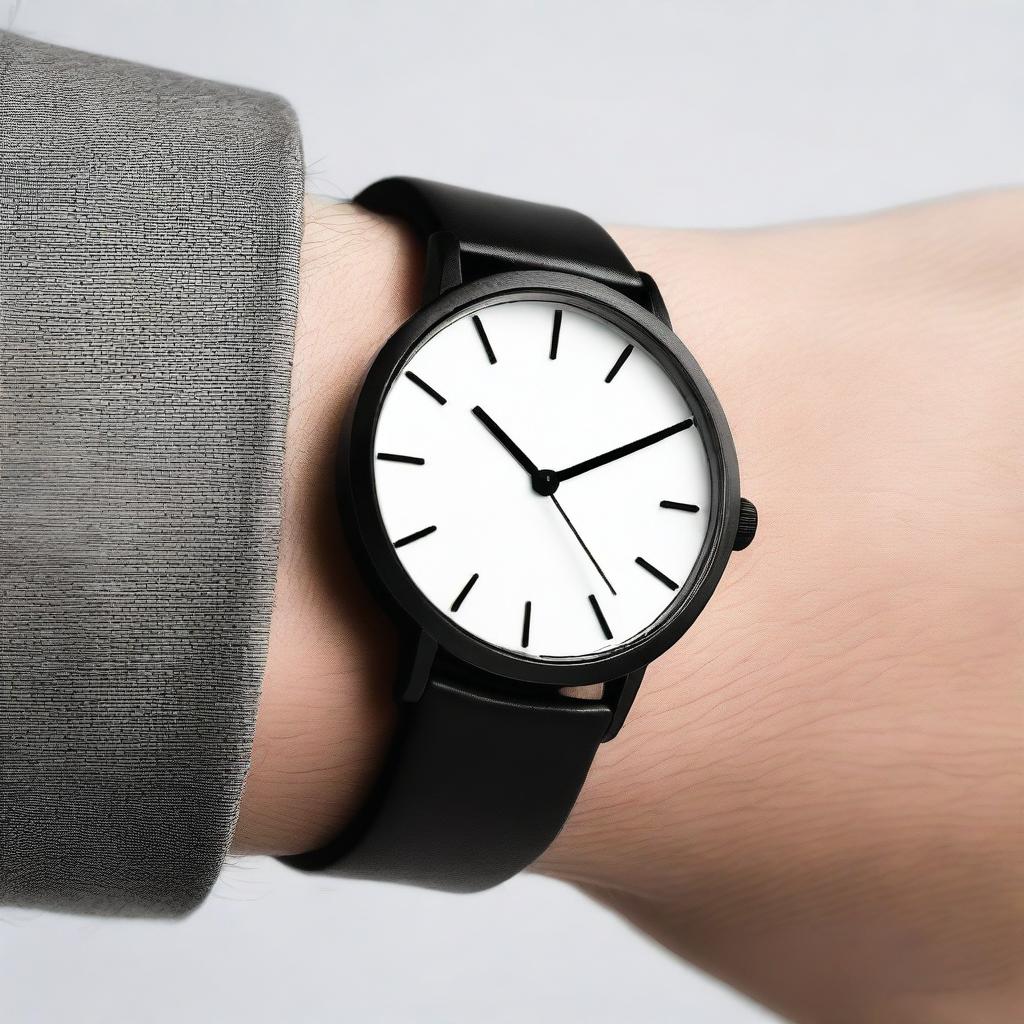 Design a modern, sleek watch with a minimalist aesthetic