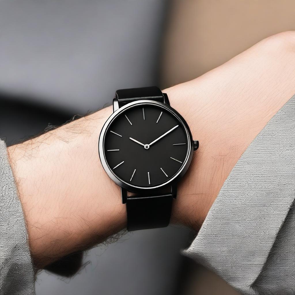 Design a modern, sleek watch with a minimalist aesthetic