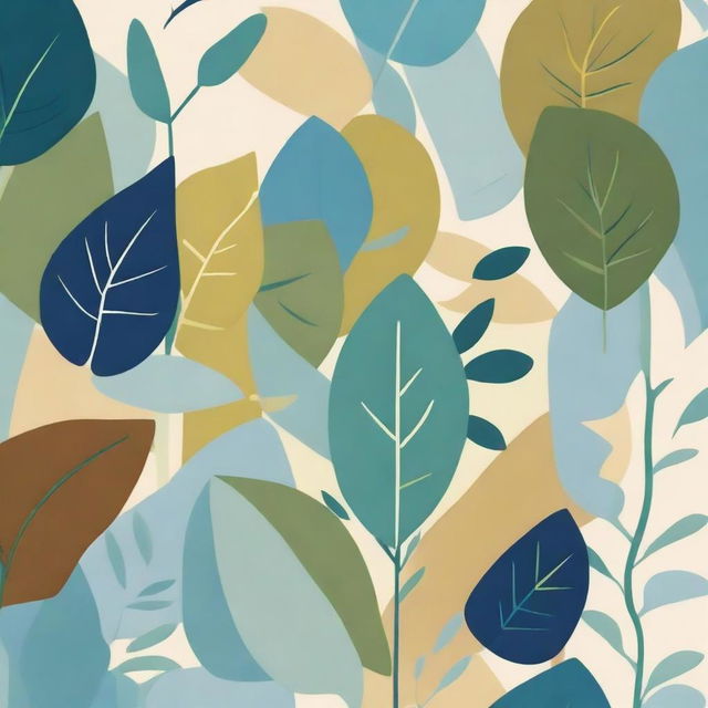 Create AI art inspired by Osborne and Little's Lamorran collection for Spring 2022, focusing on bold and abstract greenery patterns with organic forms like leaves and vines