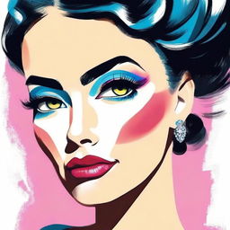 Una caricatura animada de una mujer maquillada con los ojos cerrados, ideal para una portada