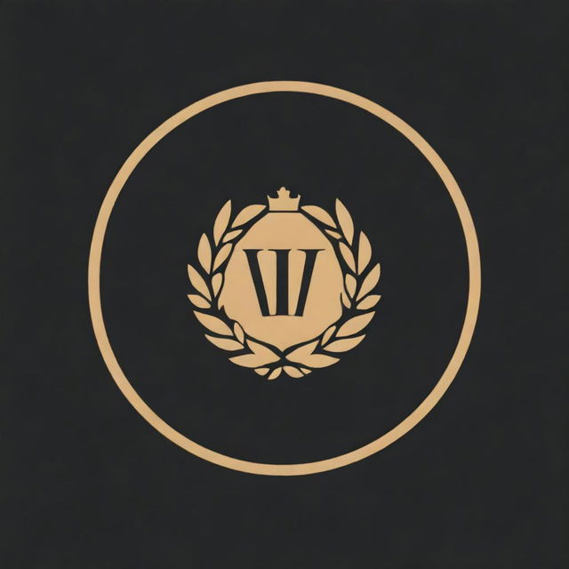 Design a circular logo for the trademark 'Vincere' that embodies the phrase 'Veni Vidi Vici' from Gaius Julius Caesar and includes elements of a caliphate