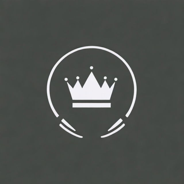 Create a logo featuring a circle with a crown positioned above it, encircling the top part of the circle