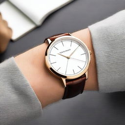 Create a detailed and elegant watch design, showcasing a sleek and modern aesthetic