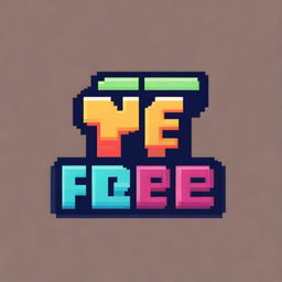 Create a pixel art image featuring the word 'FIVE' in a stylized and vibrant design