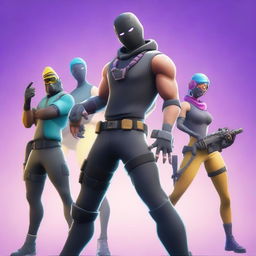 Create an image featuring characters in the style of Fortnite