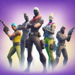 Create an image featuring characters in the style of Fortnite