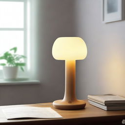 Create a sketch-style design for an indoor lamp specifically for elderly people with Alzheimer's disease