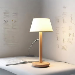 Create a sketch-style design for an indoor lamp specifically for elderly people with Alzheimer's disease