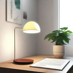 Create a sketch-style design for an indoor lamp specifically for elderly people with Alzheimer's disease