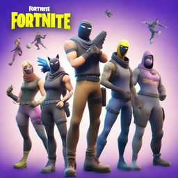 Generate an image featuring characters in the style of Fortnite