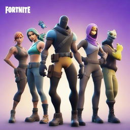 Generate an image featuring characters in the style of Fortnite