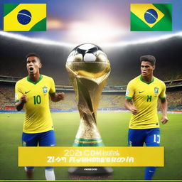 Create a thumbnail for a news video about the last match of the 2024 Copa America featuring Brazil vs Colombia