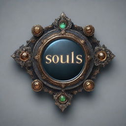 A souls-like UI banner with intricately designed button, meant for text, set against a transparent background.