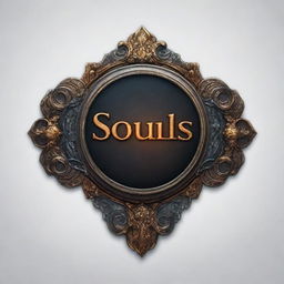 A souls-like UI banner with intricately designed button, meant for text, set against a transparent background.