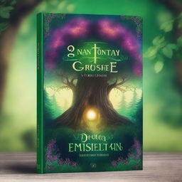 Create a captivating book cover featuring a mystical forest with an ancient, glowing tree at its center