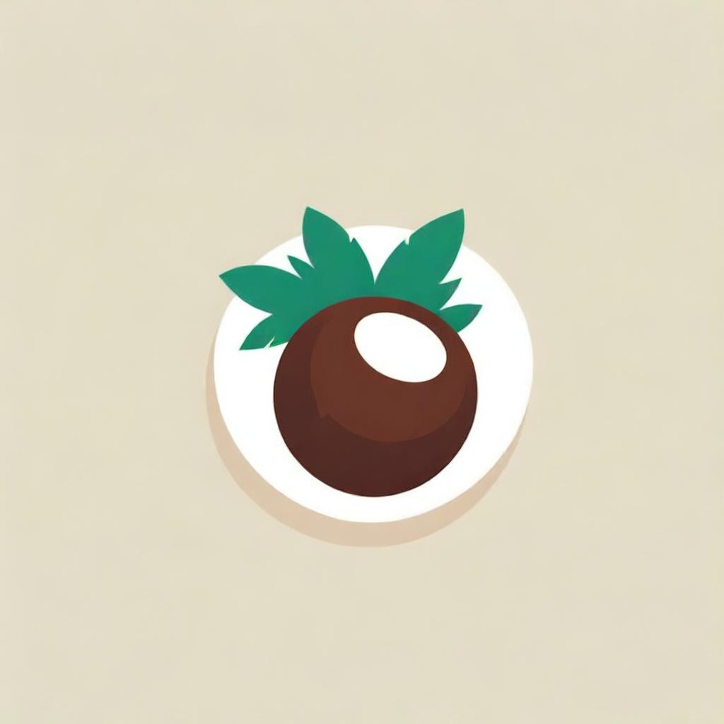 Design a sleek and modern business logo with a vibrant coconut image incorporated, showcasing trade and global connections, for a company named 'Coconut Trading'.