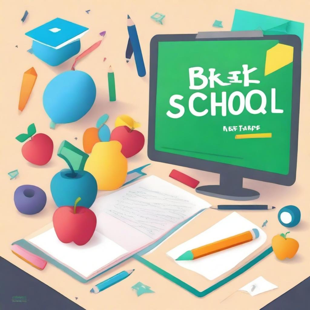 Create a vibrant and engaging cover page for a 'Back to School Activities Plan' tailored for senior school students