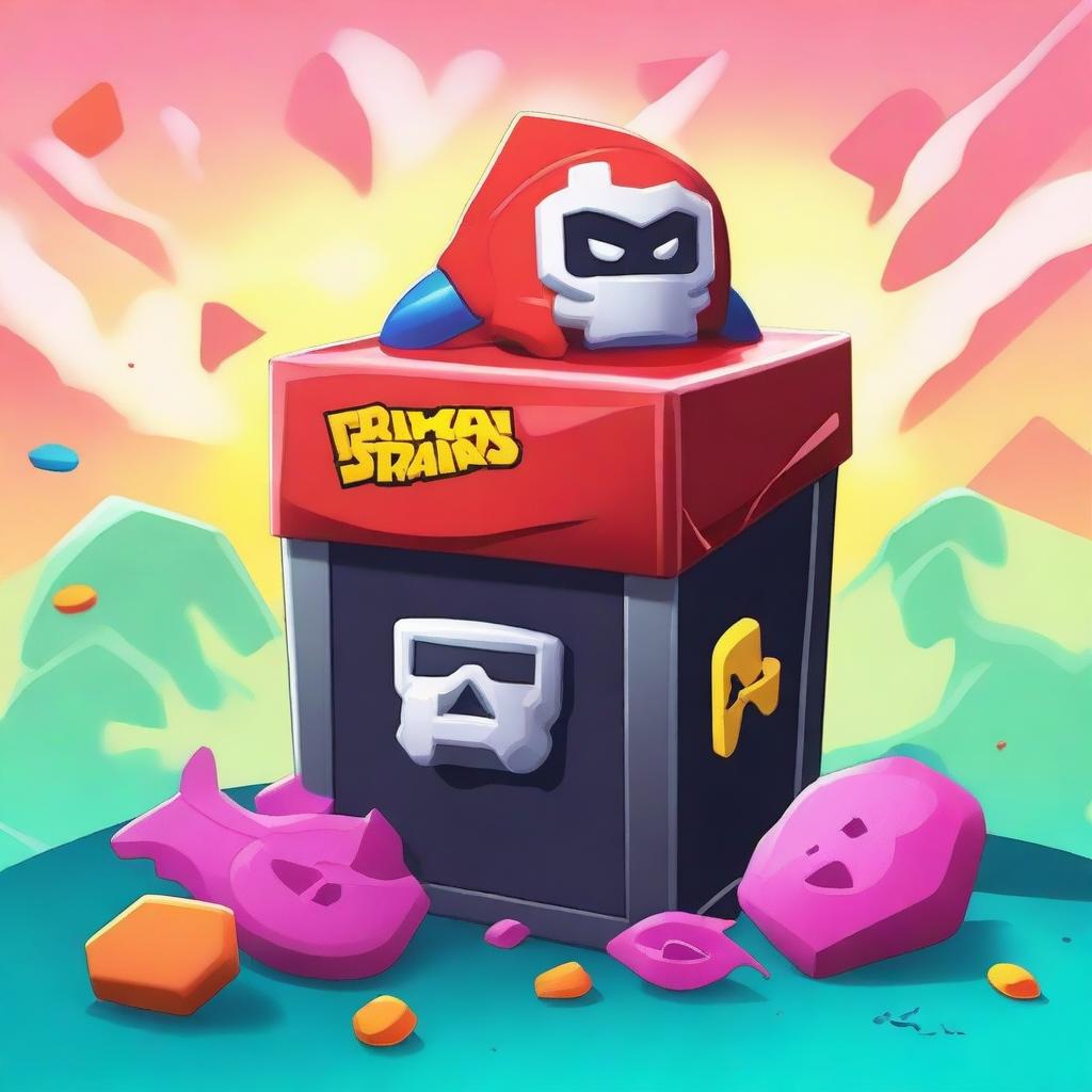 Create an image of a Brawl Stars Omega Box toy