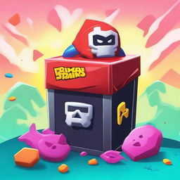 Create an image of a Brawl Stars Omega Box toy