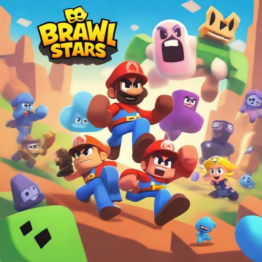 Create an image of an Xbox game cover titled 'Brawl Stars'