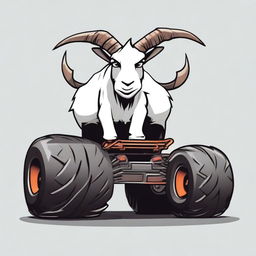 Create an image of a monster truck goat named Bibi