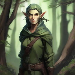 A forest elf rogue wanderer, 440 years old, with a chaotic good alignment