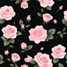 Create an image featuring a black background with elegant arrows intertwined with branches of roses