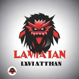 Create a logo featuring the word 'Laviathan' with elements of a monster