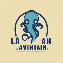 Create a logo featuring the word 'Laviathan' with elements of a sea monster