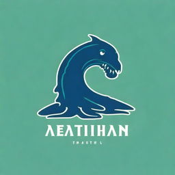 Create a logo featuring the word 'Leviathan' with elements of a powerful sea monster