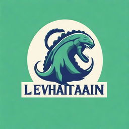 Create a logo featuring the word 'Leviathan' with elements of a powerful sea monster