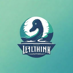 Create a logo featuring the word 'Leviathan' with elements of a powerful sea monster