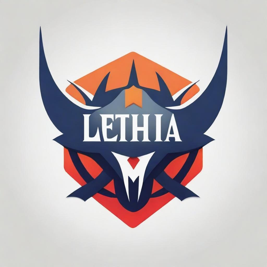 Create a logo featuring the word 'Leviathan' with elements that evoke strength and fear