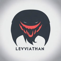 Create a logo featuring the word 'Leviathan' with elements that evoke strength and fear