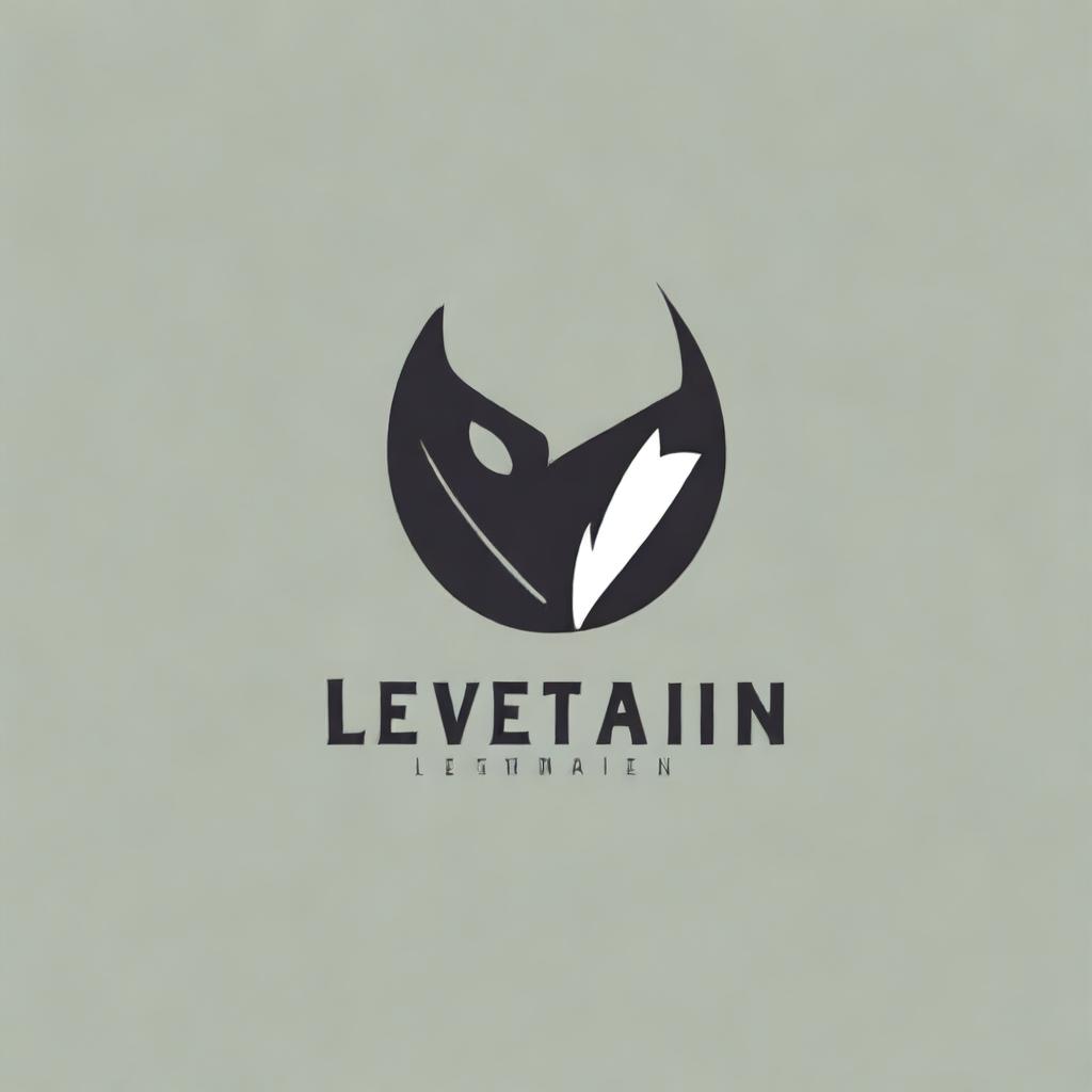 Create a logo featuring the word 'Leviathan' with elements that evoke strength and fear