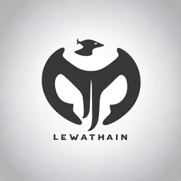 Create a logo featuring the word 'Leviathan' with elements that evoke strength and fear