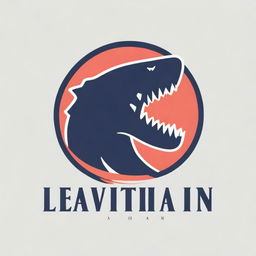 Create a logo featuring the word 'Leviathan' with elements that evoke strength and fear