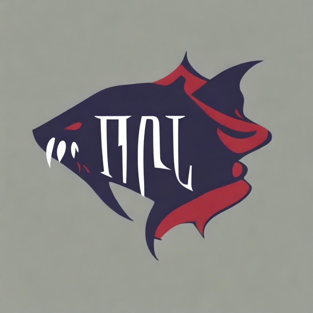 Create a logo featuring the word 'Leviathan' with elements that evoke strength and fear